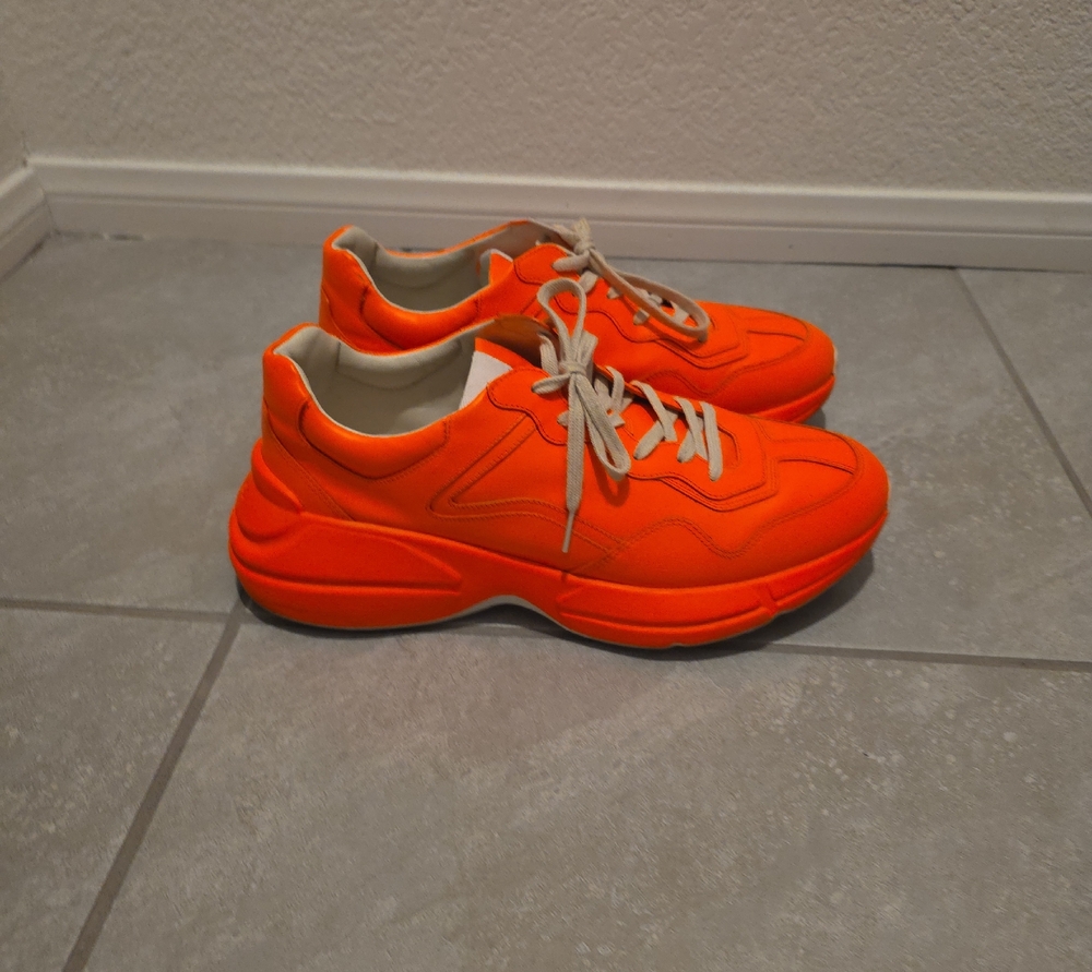 Gucci Neon Orange Chunky Lace-Up Sneakers